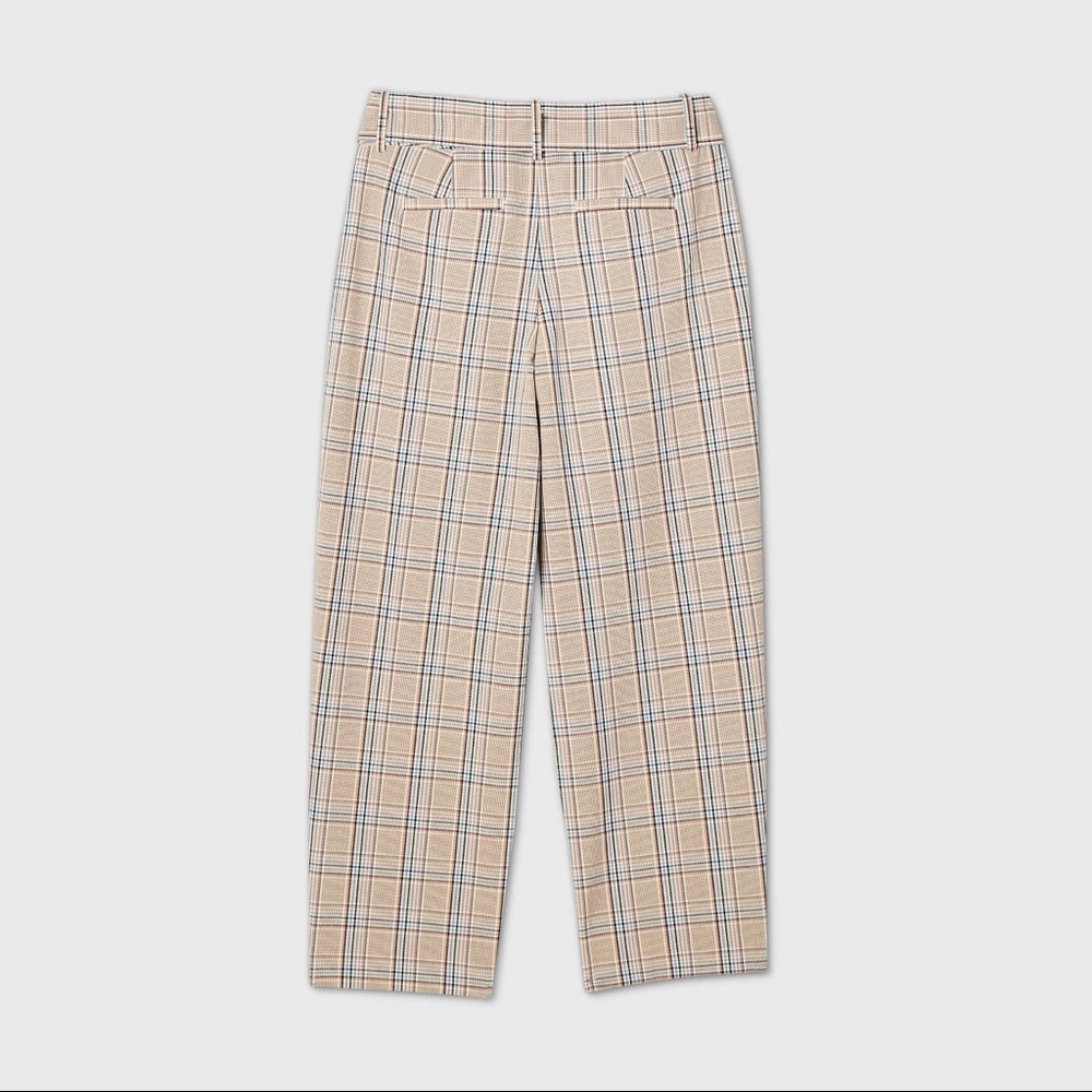 Women's High-Rise Tie Waist Straight Pants - Picture 2 of 3